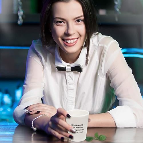 Miniatura 5 de Forest Green We'Ll Be Friends Until We'Re Old And Senile - Vaso de chupito de cerámica, diseño con texto en inglés