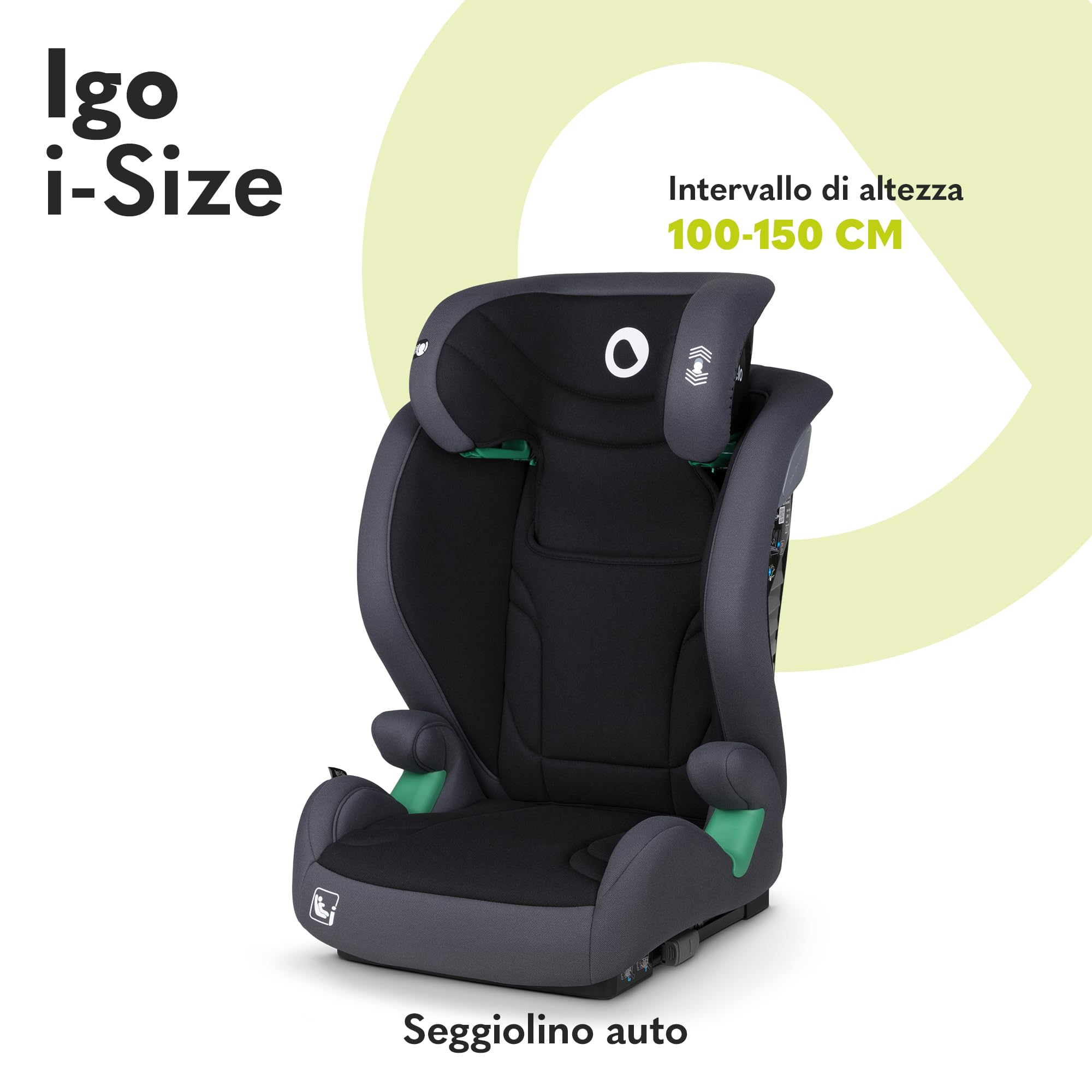 LIONELO Igo Seggiolino Auto Adattabile i-Size ISOFIX per Bambini 100-150 cm | Sicurezza Tri-Guard, 13 Regolazioni, Cresce con il Bambino, Comodo, Conforme all'Ultima Norma R129