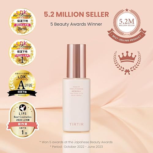 Miniatura 2 de TIRTIR Mask Fit Tone Up Essence  Crema hidratante tintada, base todo en uno, aspecto de piel de vidrio, hidratación profunda, larga duración,