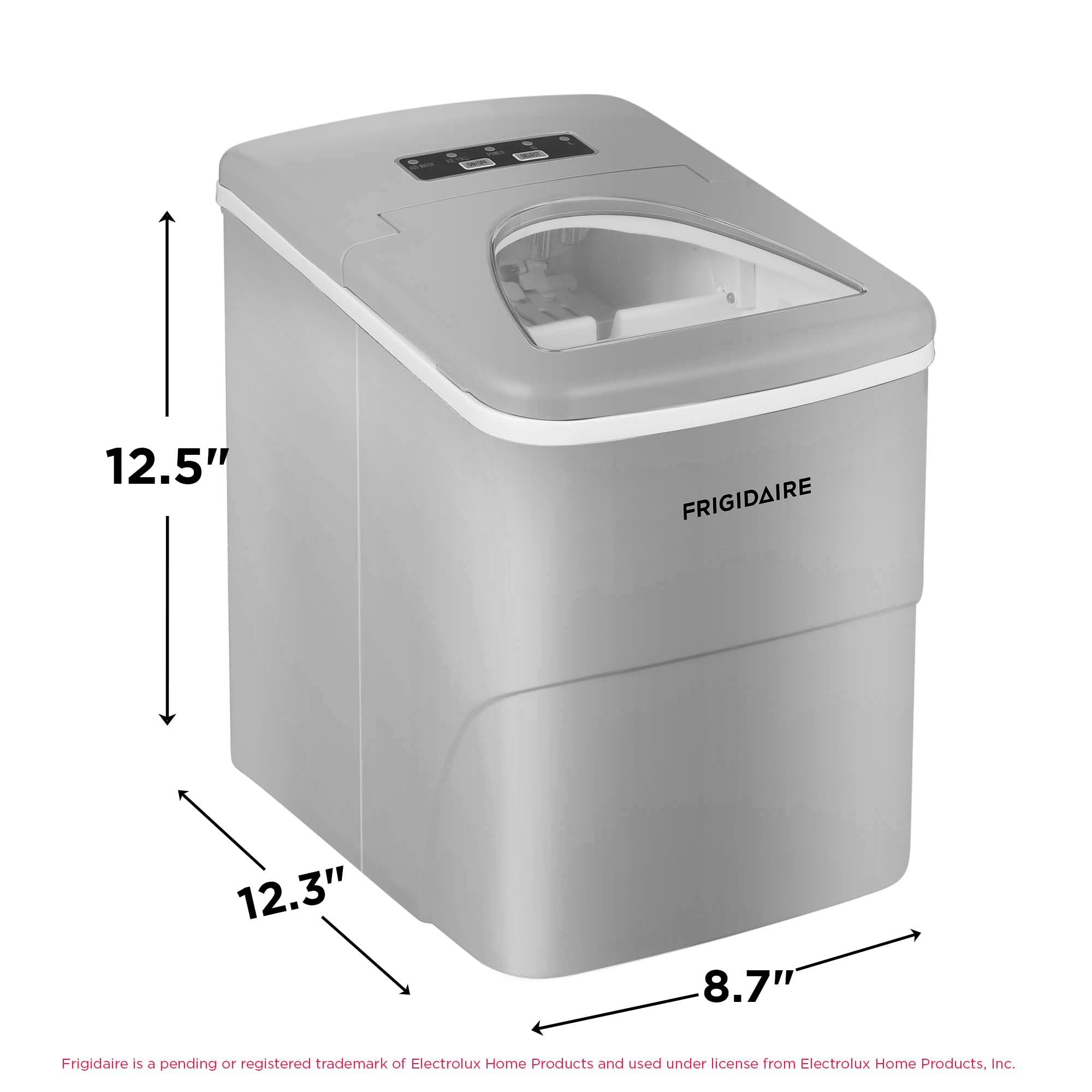 Frigidaire Efic108-Silver Compact Ice Maker, Counter-Top Portable, 26 Lb Per Day, Silver on Fridge.com - View 5
