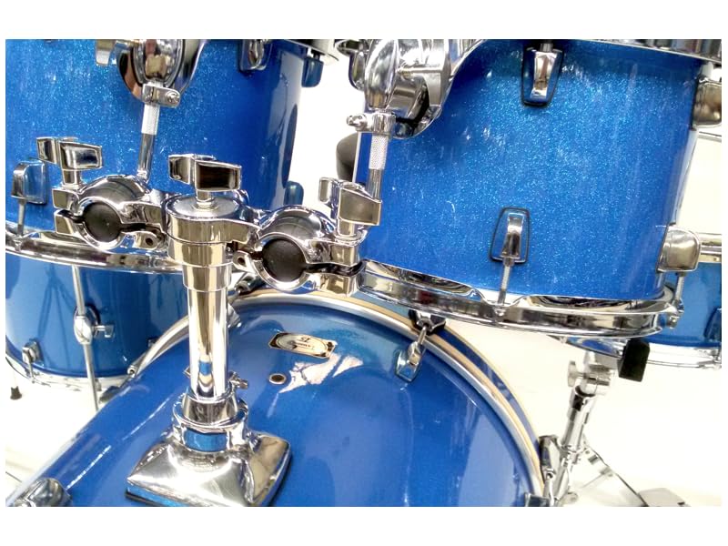 Tamburo T5S22BLSK, Batteria Acustica 5 Pezzi, Blue Sparkle, con Grancassa 56cm, Piatti e Hardware