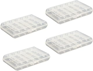 PNGKNYOCN AA/AAA Battery Storage Box ,Portable Battery Storage Case Holder Box Holds 6 AA Batteries or 8 AAA Batteries(4-Pack)