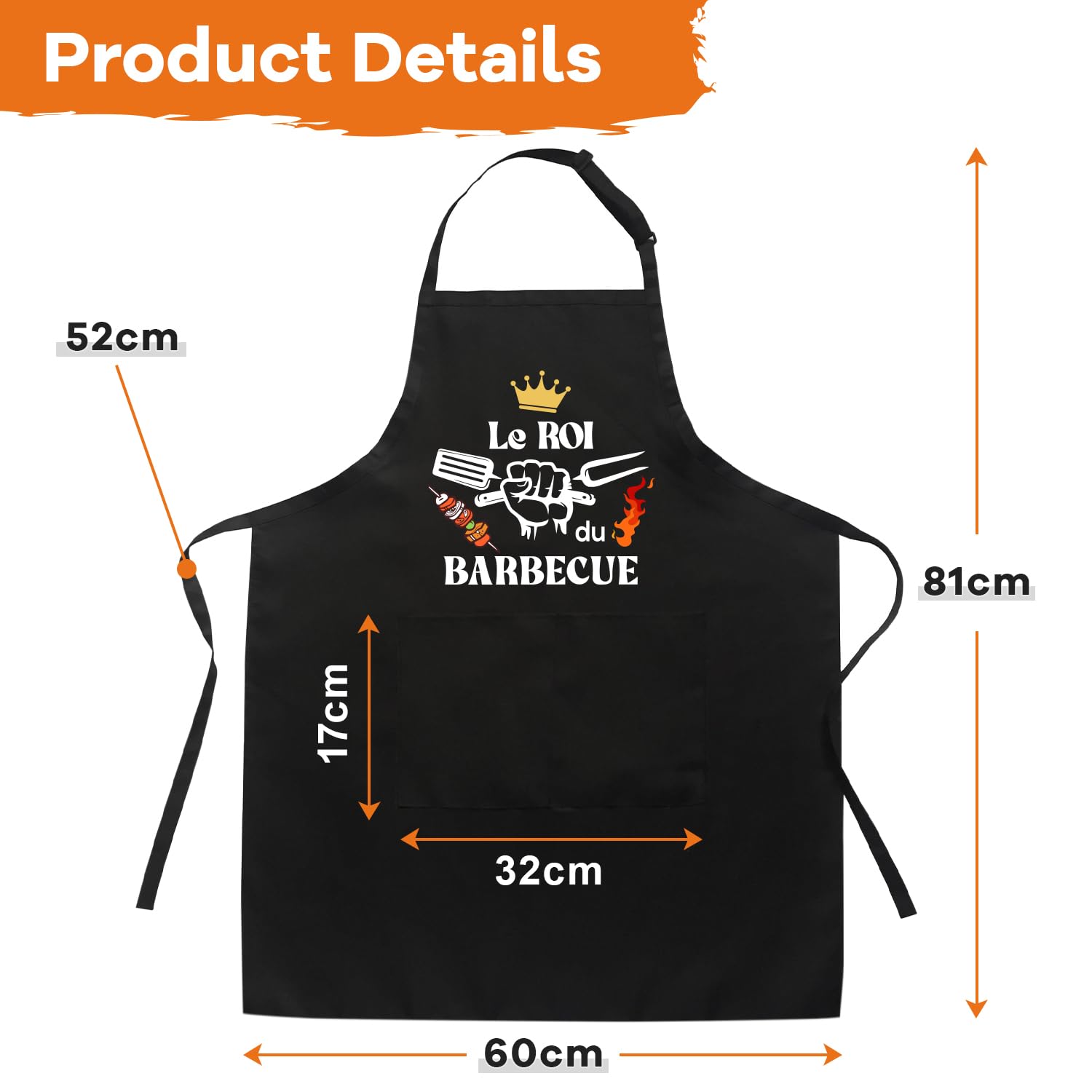 Tablier Cuisine Homme Personnalisé, Réglable Tablier Professionnel Humour Rigolo Drole Barbecue Bbq Noir, Tablier de Cuisine Coton Cadeau Fete Des Peres Saint Papa Valentin Noel