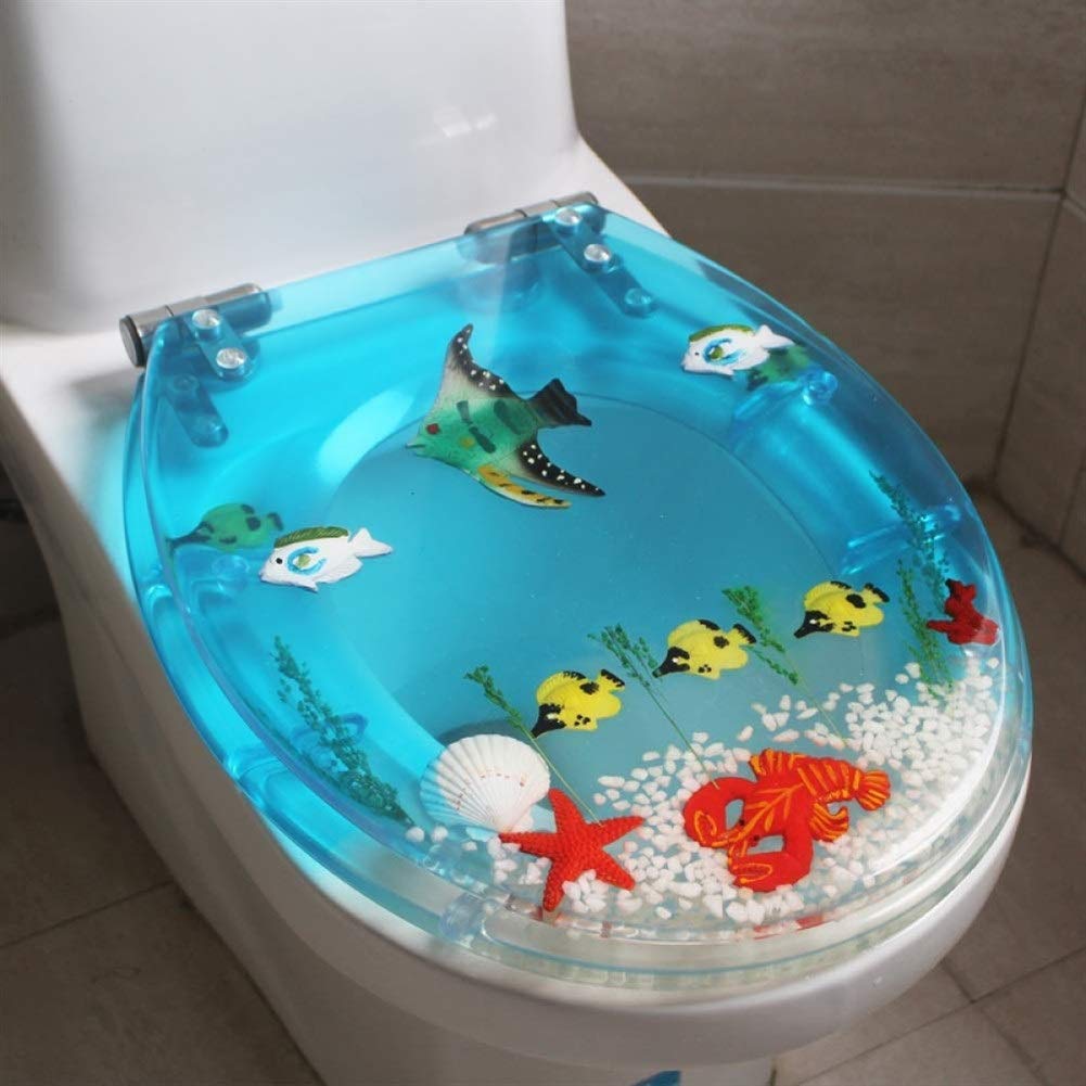 WC-Sitzdeckel mit Seefisch-Design, ultra-widerstandsfähiges Harnstoff-Formaldehyd-Harz, langlebige U/V/O-Form
