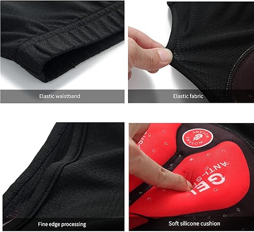 Miniatura 4 de WOSAWE Calzoncillos acolchados de gel 3D para hombre, ropa interior transpirable de compresión para bicicleta MTB