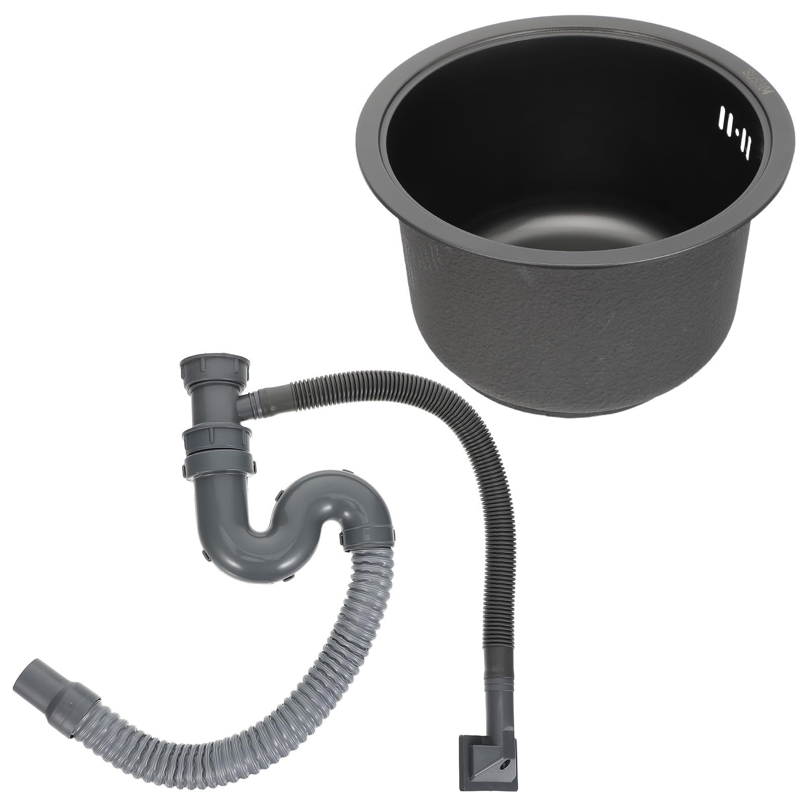 Fregadero redondo de acero inoxidable 304 mini de 30x28x17cm con desagüe