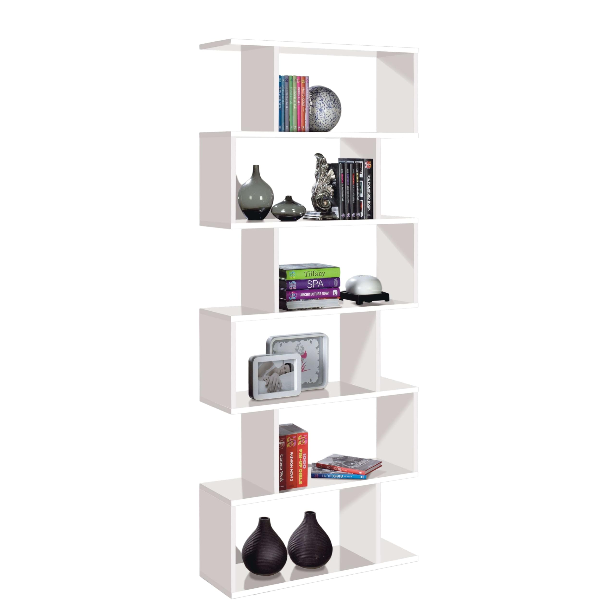 13Casa – Kafka Bookcase, Melamine 80x25x192 glossy white