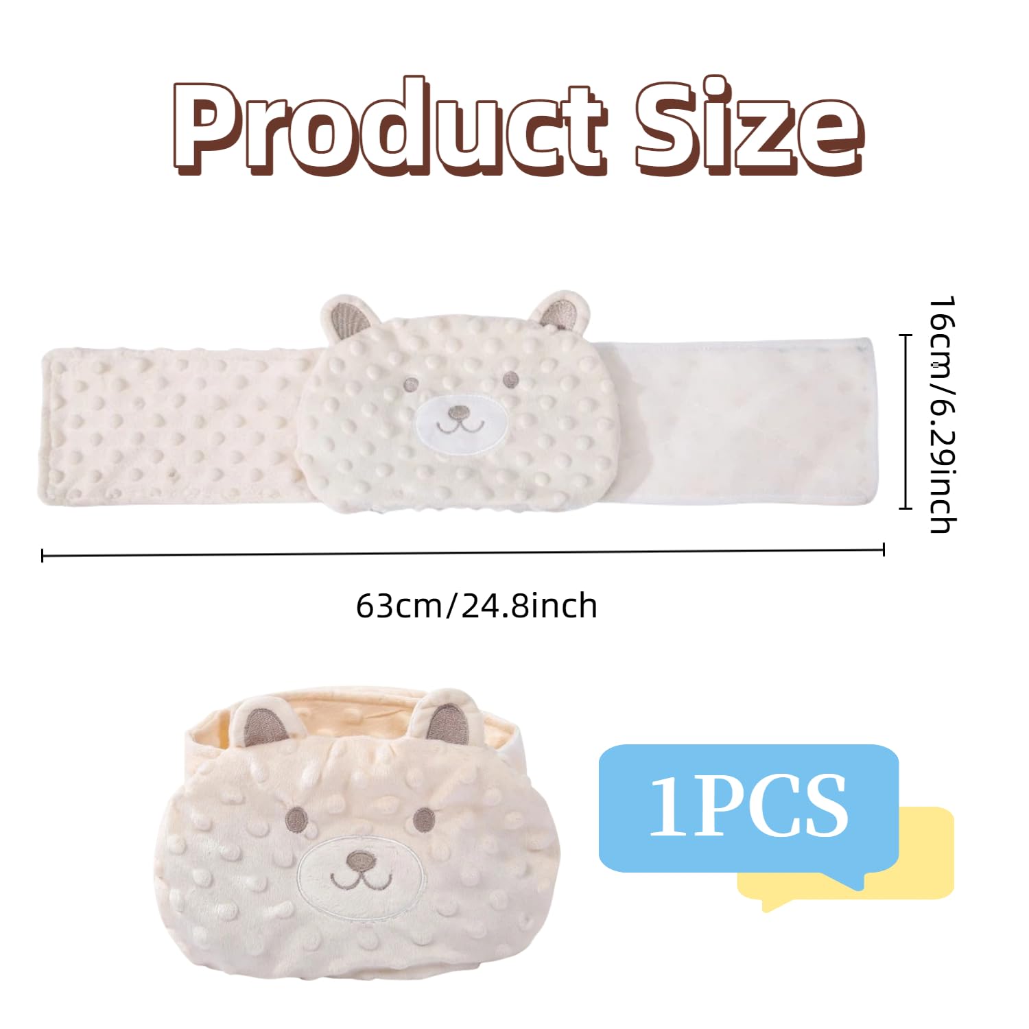 Bouillotte Bebe Anti Colique,Ceinture Anti Colique Bebe,Doublure en Haricot Rouge,Idéale Pour Les Maux De Ventre Et Les Ballonnements,Chauffant et Lavable,Blanc Cassé