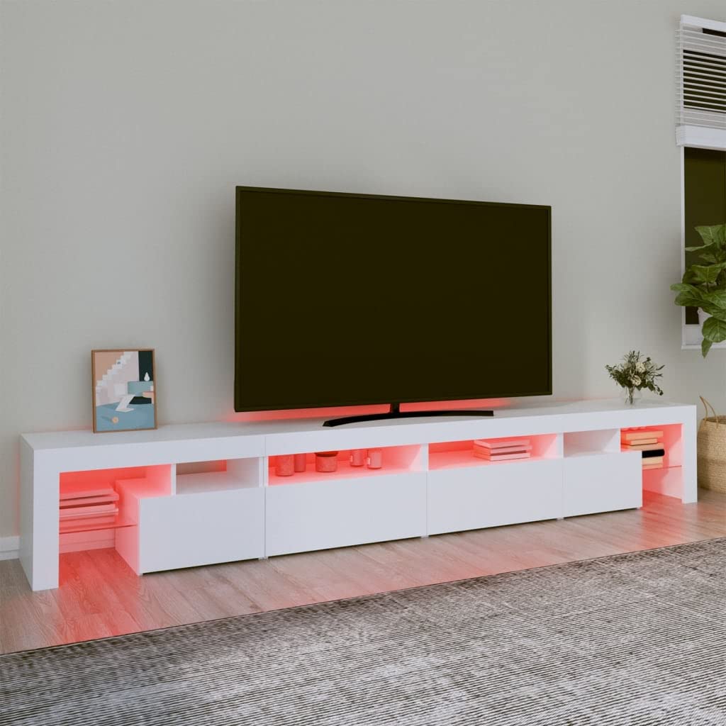 Mueble de TV con Luces LED Blanco 260x36,5x40 cm