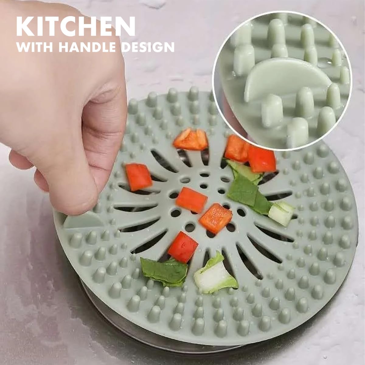 Acchiappasogni per scarico doccia, in materiale TPR, flessibile, anti-intasamento, per bagno, vasca, doccia, lavandino e cucina, confezione da 4
