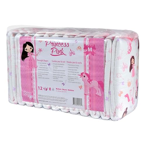Rearz - Princess Pink - Overnight Adult Diapers (12 Pack) (Large)