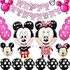 Bestzy Mickey Minnie feestdecoraties verjaardagsfeestset, Mickey ballonnen rood zwart ballonnen Mickey 1st verjaardag…
