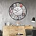 Tosbess 50CM Relojes de Pared Silencioso Grandes Originales de Metal Estilo Vintage...
