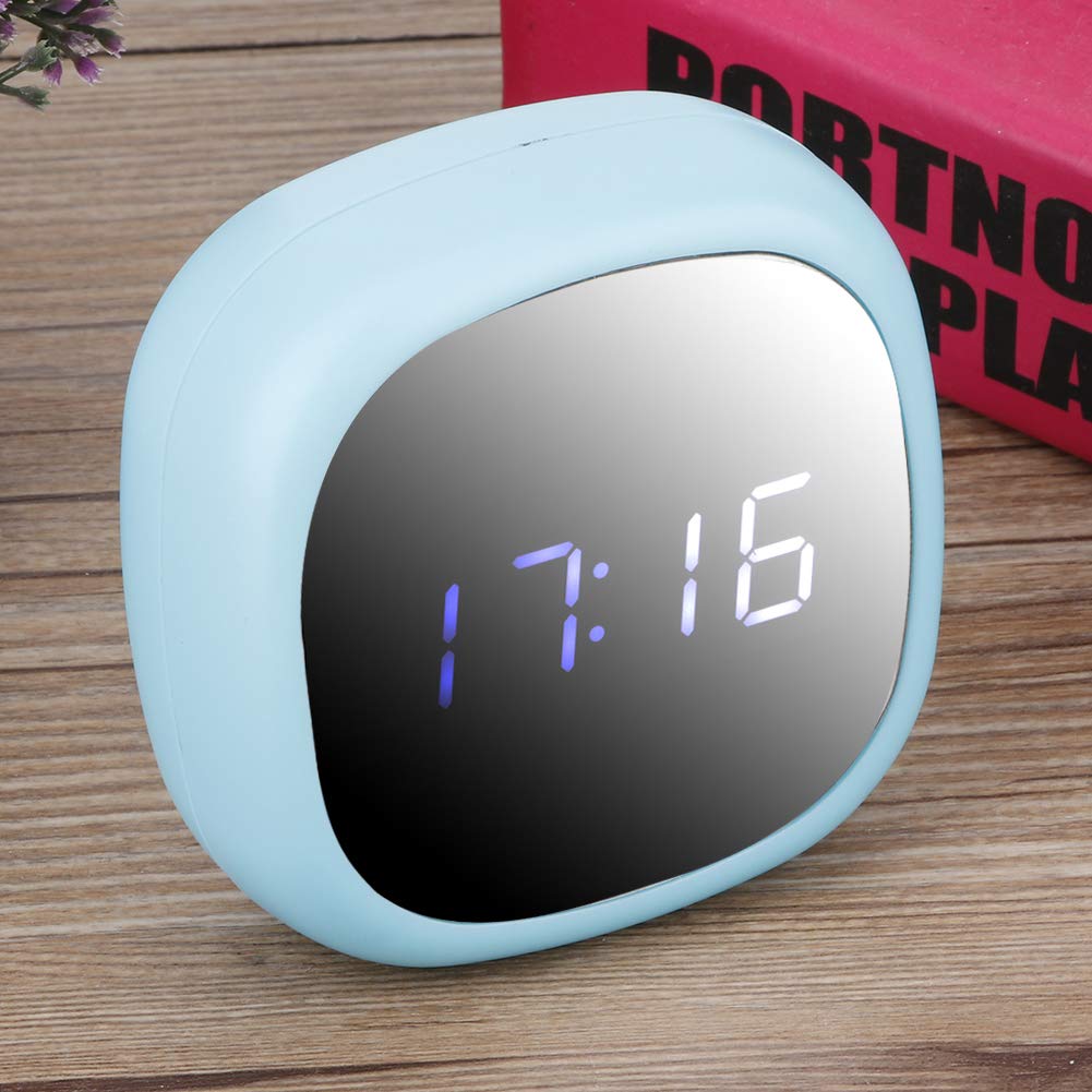Electronic mirror clock, ABS Material LED screen player clock, office parents living room? bedroom? for (blue)