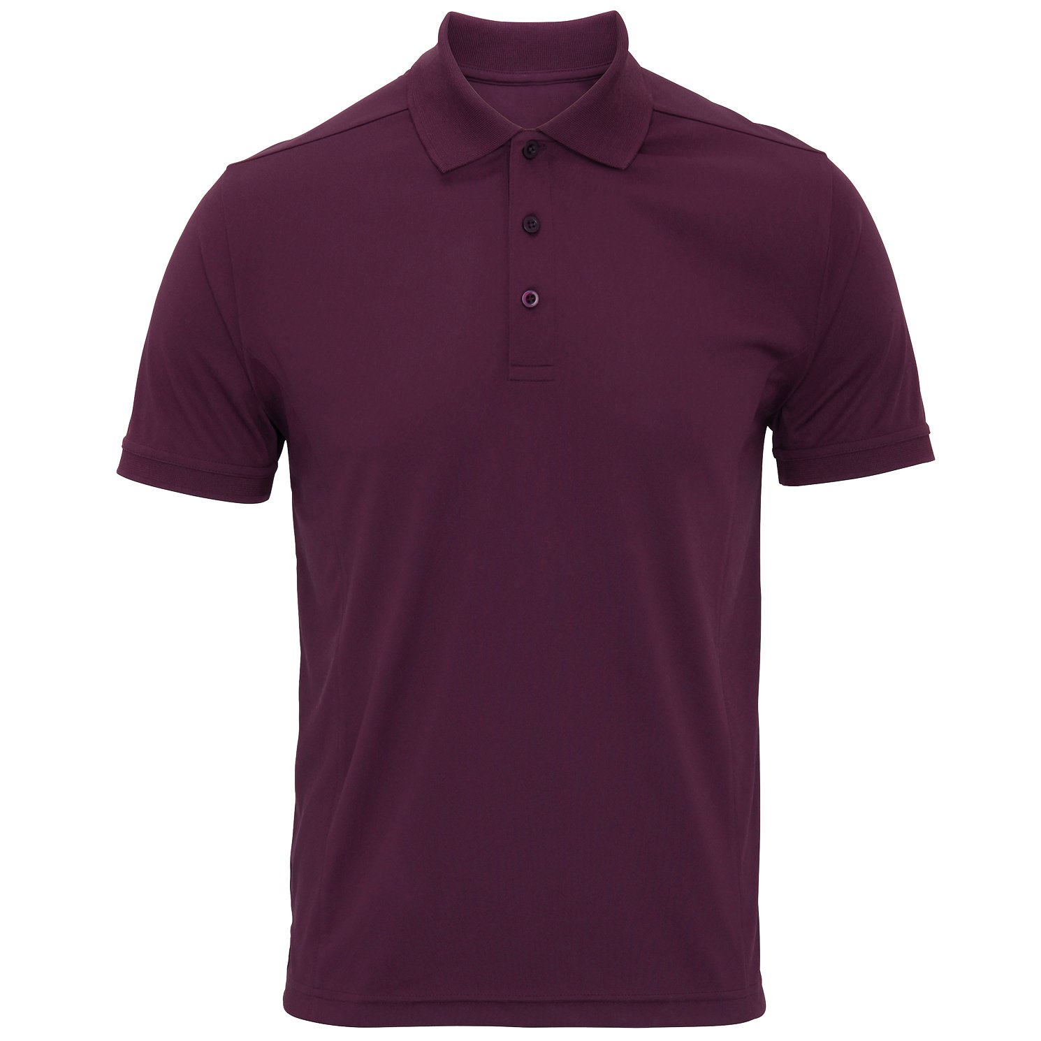 Premier Mens Coolchecker Pique Short-Sleeved Polo Shirt (2XL) (Aubergine)