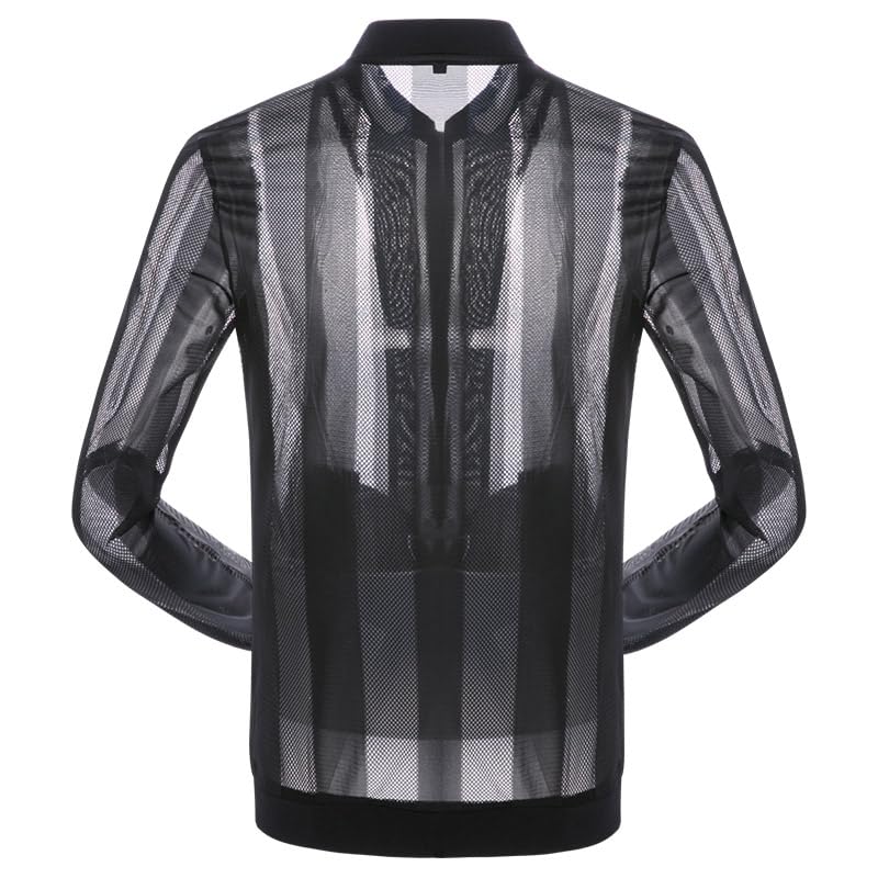 Mesh jacket with transparent lightweight zipper style, breathable design, cool summer wear4
