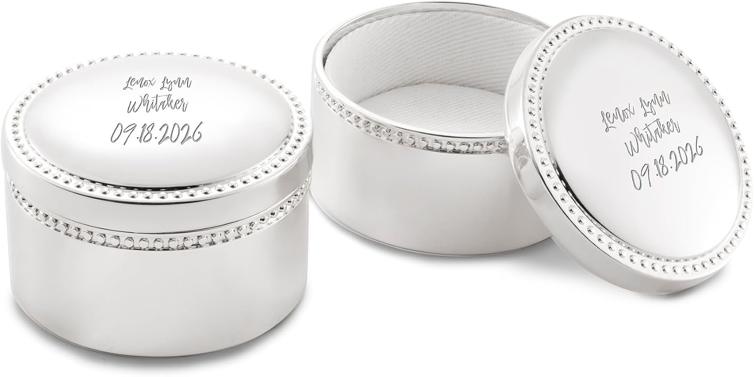 THINGS REMEMBERED Engraved Beaded Tooth and Curl Keepsake Box Set (Free Customization)