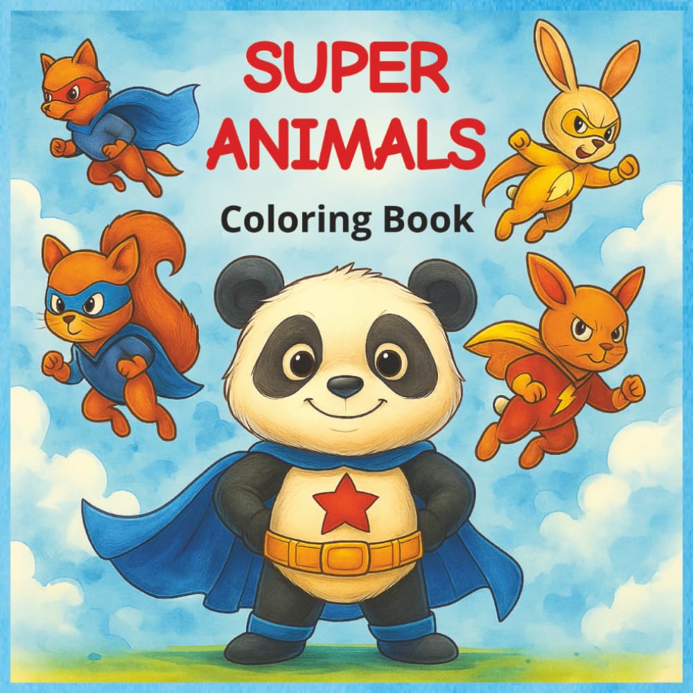 Super Animals: Superhero Animals Coloring Book For Kids