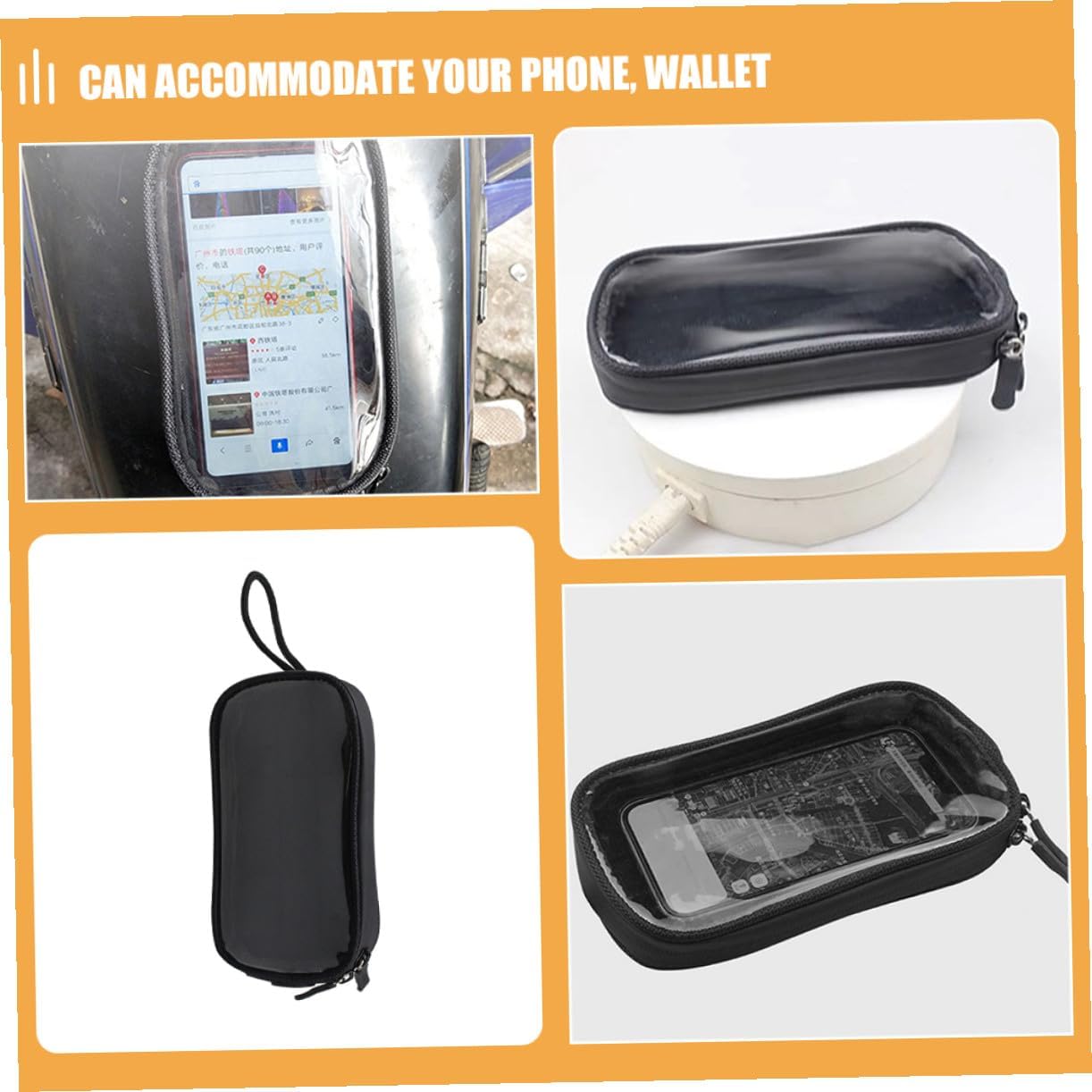 Waterproof Motorcycle Tank Bag with Touchscreen Window, Magnetic Attachment, Universal Motorbike Accessory for Outdoor Riding and Travel