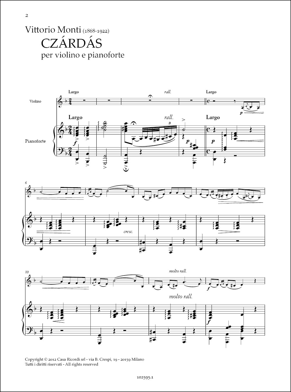 Czardas: Violin and Piano