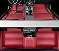 Vista 12 de Tapetes de cuero para automóvil con protección para todo tipo de clima personalizados para sedán, SUV y vehículos deportivos, impermeables (3D ROJO)