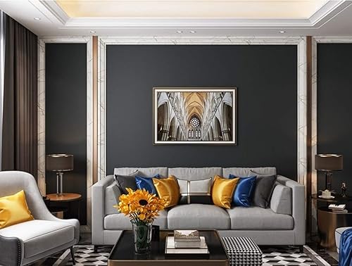 Miniatura 9 de Papel tapiz gris de 24 x 118 pulgadas, color gris, autoadhesivo, pelar y pegar, papel tapiz adhesivo gris, impermeable, extraíble, decorativo, para