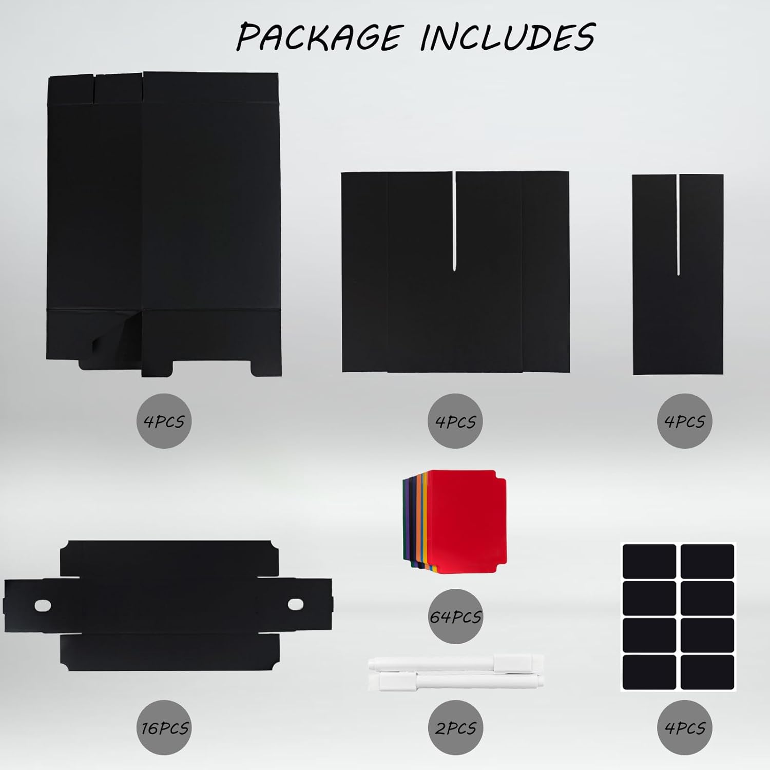 4 Sets Trading Card Storage Boxes, Includes 16-750 CT Boxes & 64 Dividers, 12000+ Trading Cards Organizer for Collectible Card Games, Sports Cards, TCG, with Labels & Pen