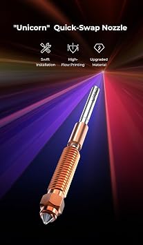 Creality Unicorn Quick-Swap Nozzle 0.4mm for 3D Printer K1/K1 Max (2024), K1C, Ender-3 V3/V3 Plus, Swift Installation, High-Flow Printing, Upgraded Material