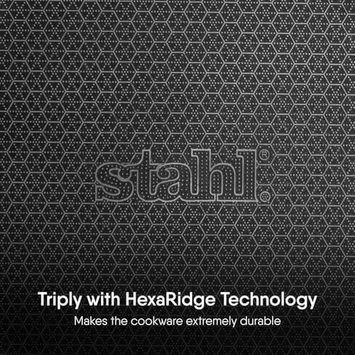 Image of Stahl Artisan Hybrid 26 cm Roti Tawa 4 mm Thick | Triply Stainless Steel Tawa with Honeycomb Structured Stick Resistant Layer | Scratch Resistant Roti Tawa Compatible with Induction & Gas Stove