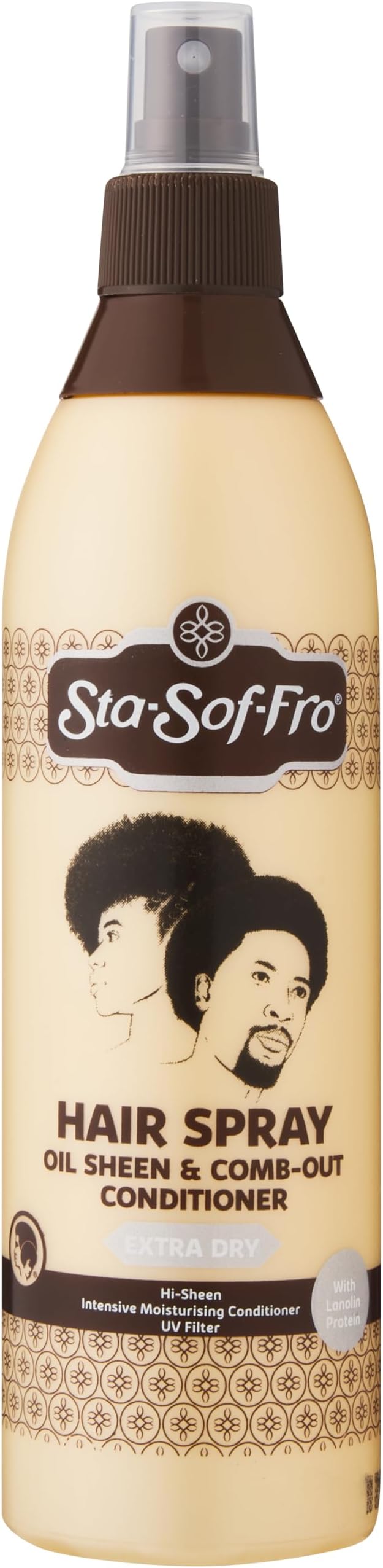 Sta-Sof-Fro Sta Sof Fro Oil Sheen and Comb Out Conditioner Extra-Dry Hair Spray, 250 ml, Clear, (Pack of 1)