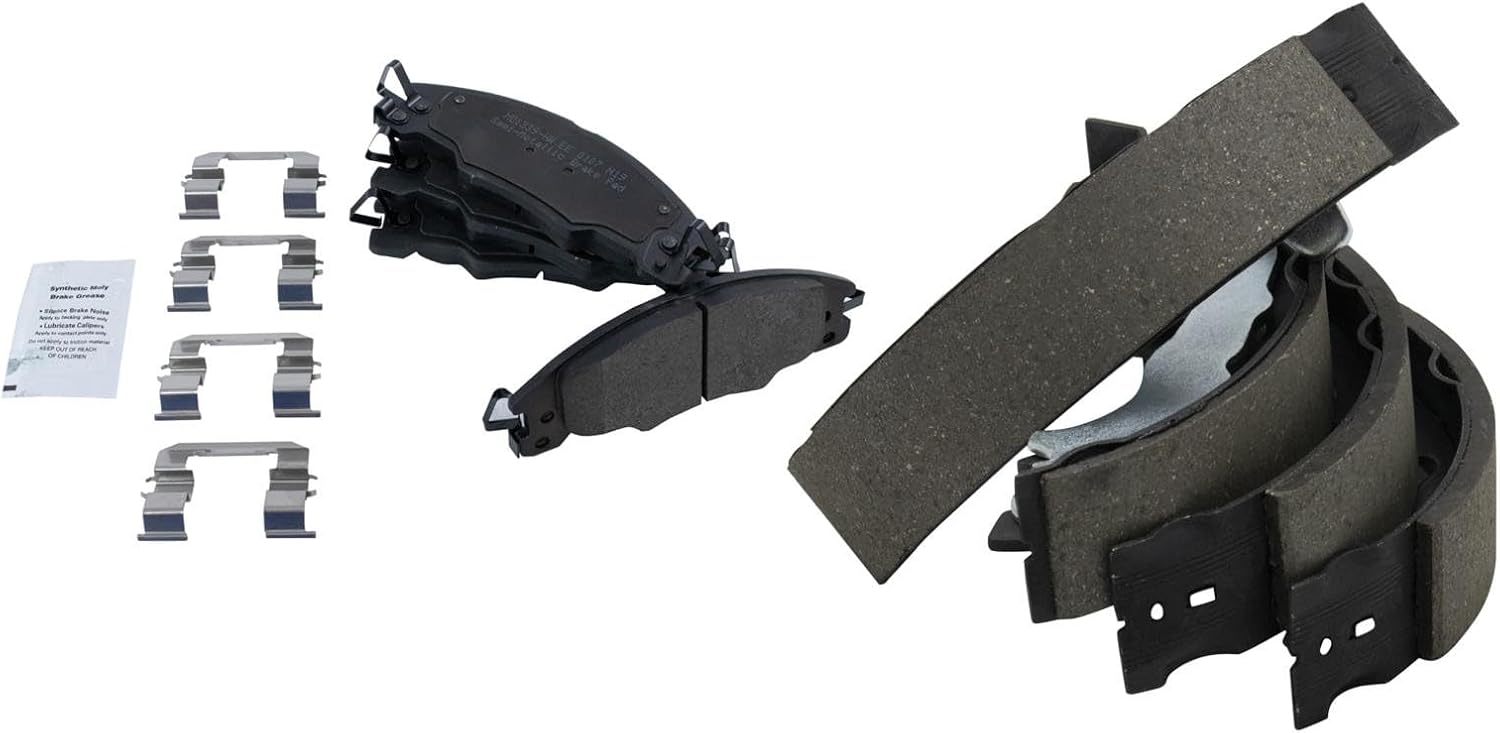 Front and Rear Brake Pad Set Semi Metallic Hardware Compatible with 2008-2011 Ford Focus