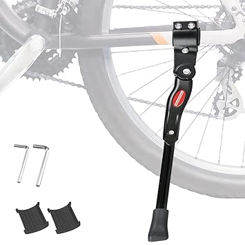 iHomeGarden Bike Kickstand Adjustable Bicycle Kickstand - Bike Stand 22-26 Road Bike/Mountain Bike - Aluminum Alloy Bike Kick Stand - Bicycle Accessories City Bike Kids Bike Adult Bike