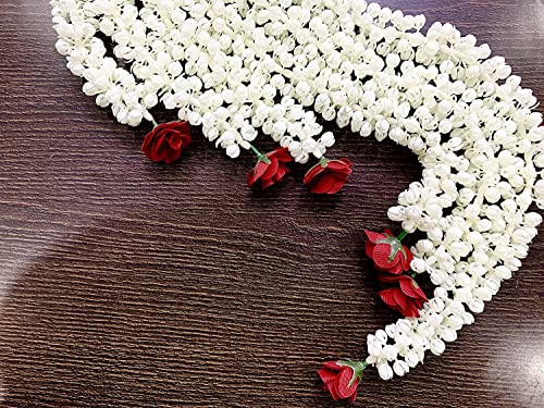 Image of SPHINX Artificial Jasmine Buds & Rose Strings for Decoration Approx 2.5 ft /30 Inches (Off White) - Number of Strings- (6)