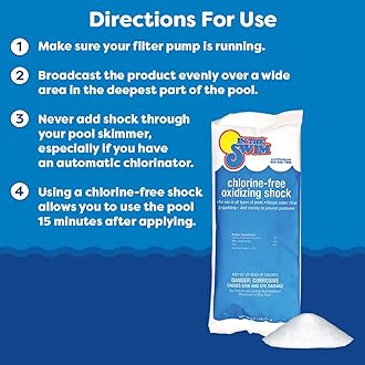 In The Swim Chlorine-Free Pool Shock - Quick Dissolving, Fast-Acting, Shock-Oxidizer for Swimming Pools, Spas, and Salt Chlorinated Pools Compatible - 24 x 1 Pound Bags