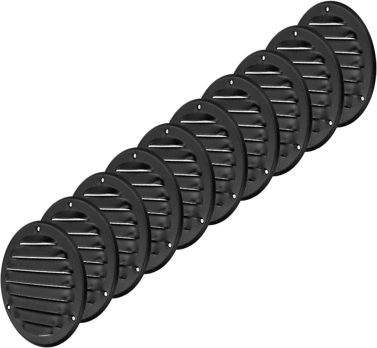 Vent Systems 4" Inch Anthracite Matte Finish Soffit Vent Cover Pack of 10 Black Round Air
