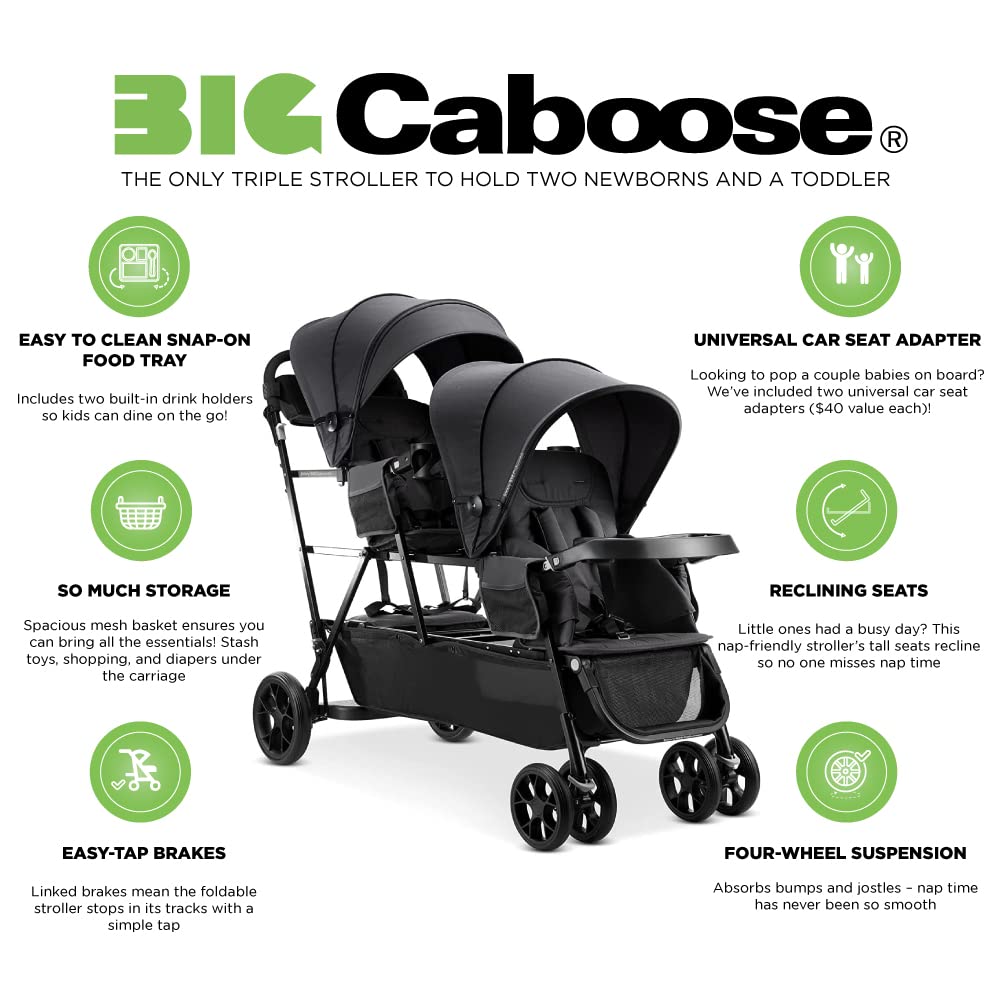 Joovy Big Caboose Triple Stroller, Jet