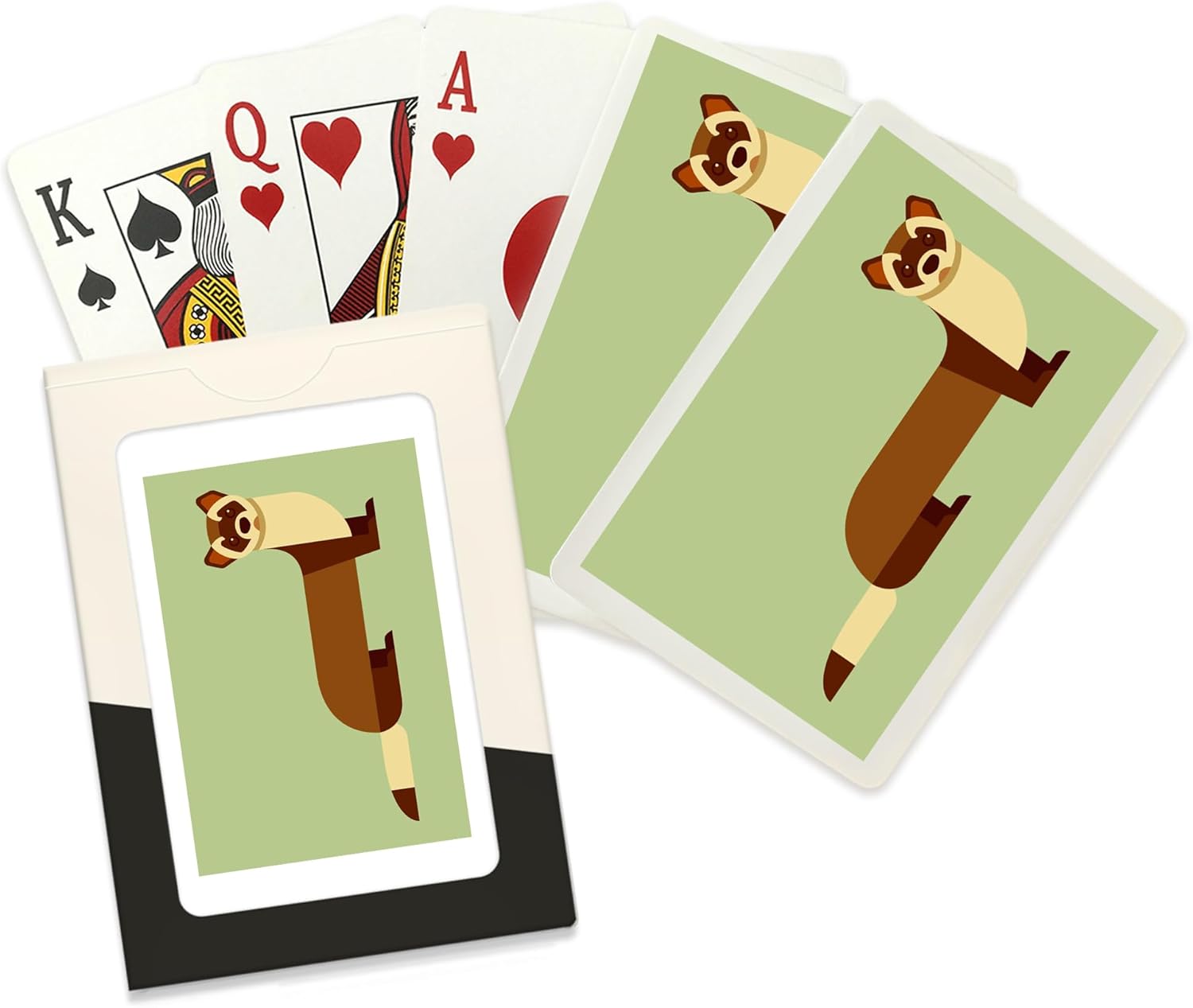 Lantern Press Ferret Geometric, 52 Playing Cards for Adults, Poker Size Card Deck