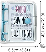 Vista 3 de Carpeta de desafío de ahorro de 1000 unidades, carpeta de ahorro de dinero, desafío de ahorro de dinero, desafío de ahorro de sobre, mini carpeta