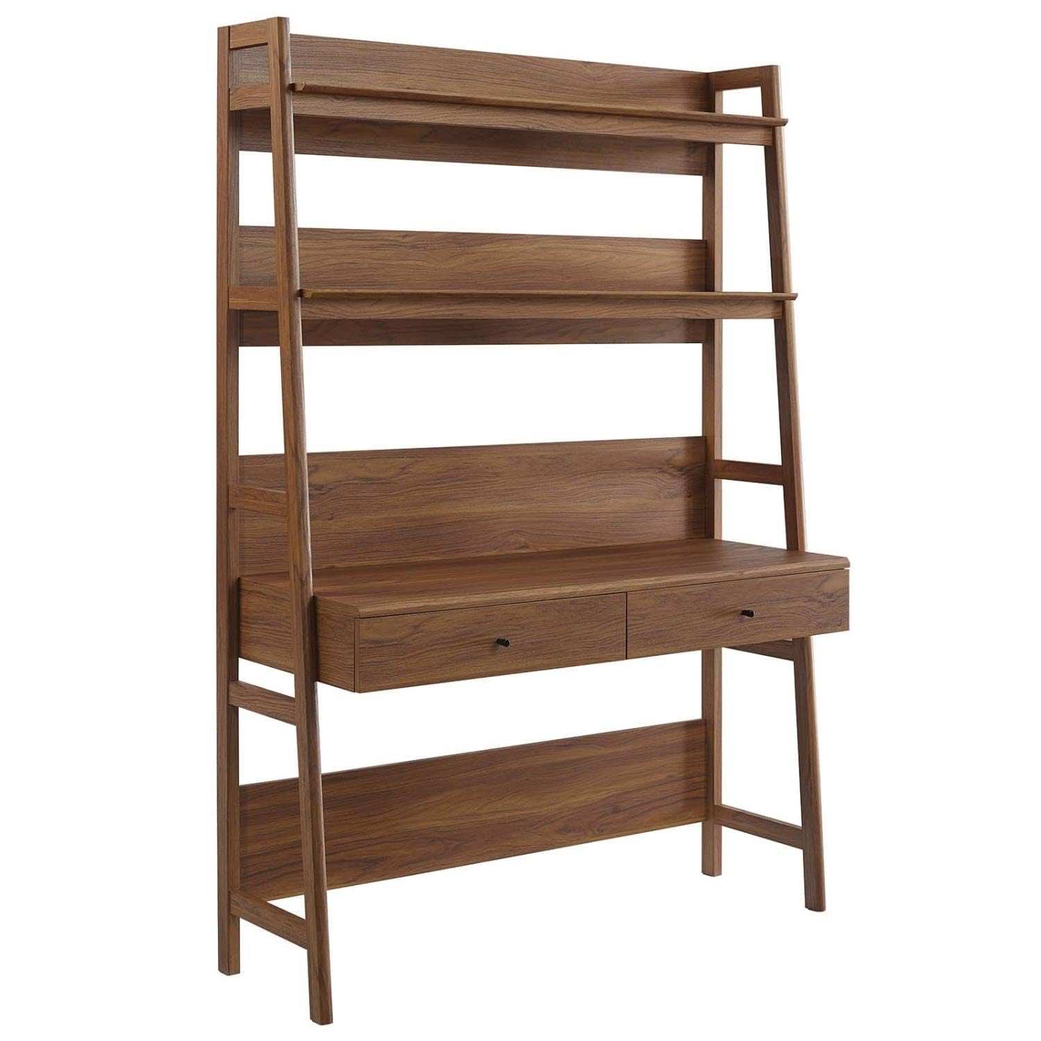 Amazon.com: Modway Bixby Home Office Desk with Bookshelf in Walnut
