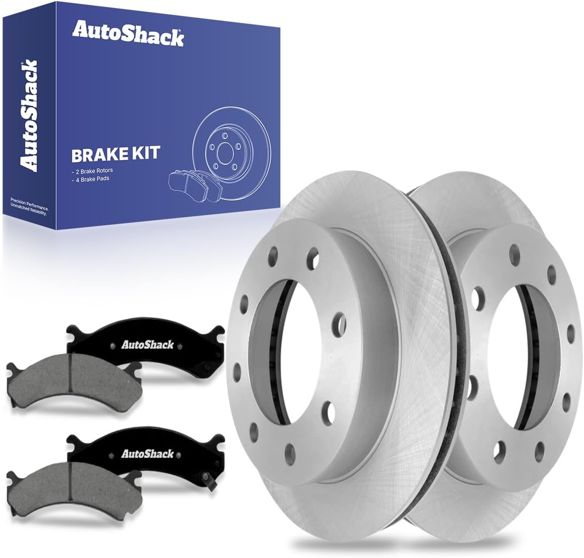 AutoShack Front Vented Brake Rotors + Premium Ceramic Pads 6-PC Brake Kit Replacement for 2003-2017 Chevrolet Express 2500 2003-2017 GMC Savana 2500 2003-2009 Hummer H2 12.8" (325 mm)