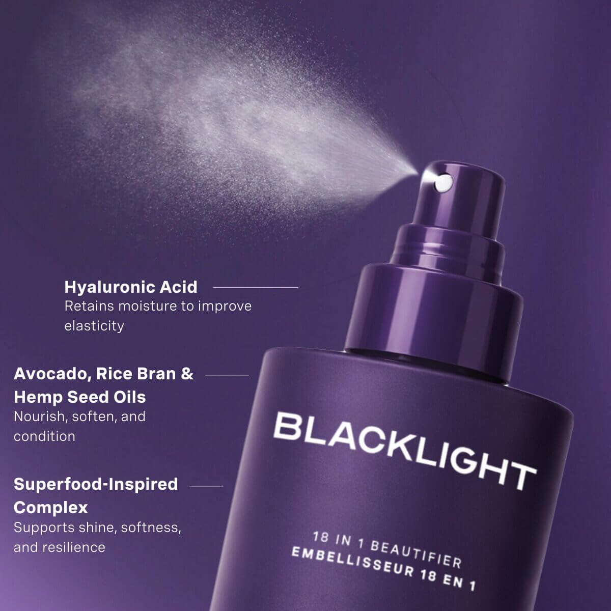 Oligo Professionnel - Hydrating Moisturizing Spray for Blonde Dry Hair - 18in1 Beautifier - Blacklight Blonde Science HYD - Supports Softness, Shine & Resilience - Professional Grade, 7.6 oz Bottle