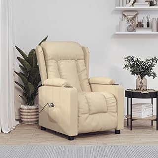 Relaxsessel Elektrisch Creme Stoff, Verstellbarer Fernsehsessel mit Motor, Weicher Polsterstuhl, 2 Getränkehalter, für Wohnzimmer, Schlafzimmer