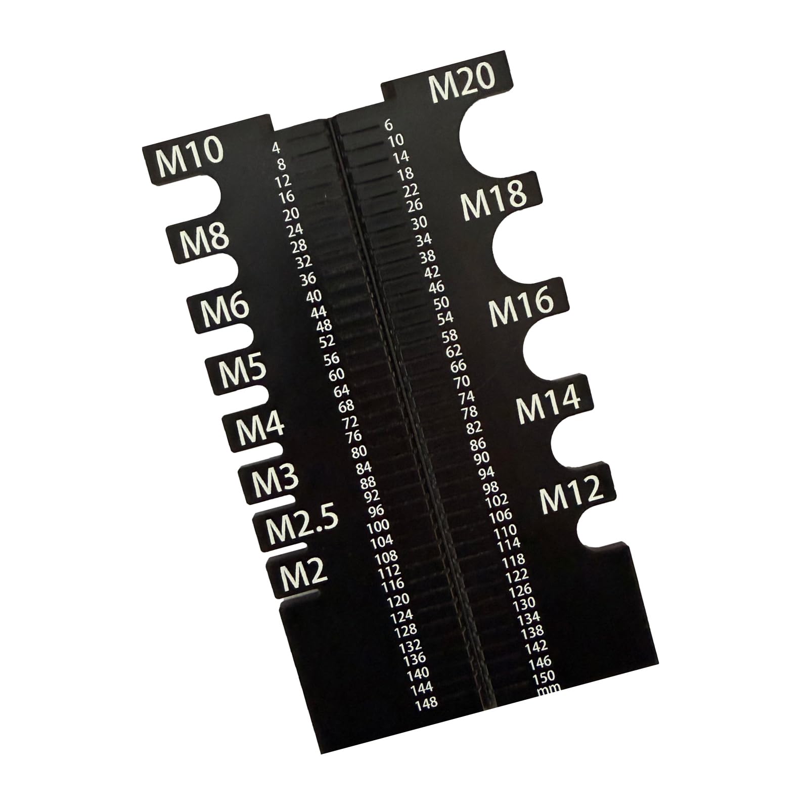 Bolt Size Gauge and Ruler for Quick Identification of Metric Thread Up to M20 Metric Bolt Identifier Size Measure