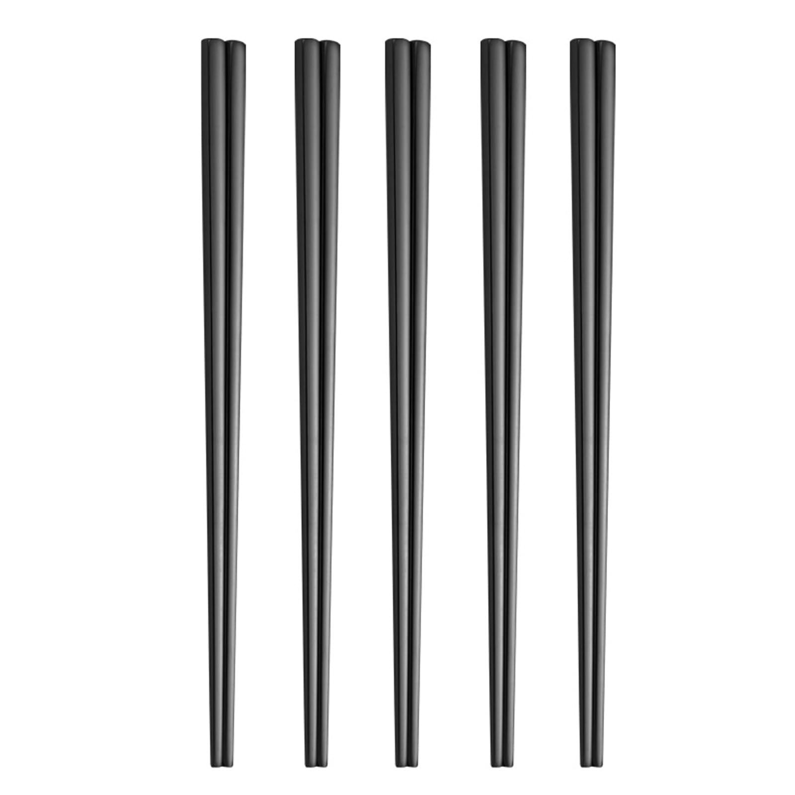 MALSSE 5 Pairs Stainless Steel Chopsticks Dishwasher Safe Food Grade Materials Tableware Dinnerware Dining Accessories Square Chopsticks
