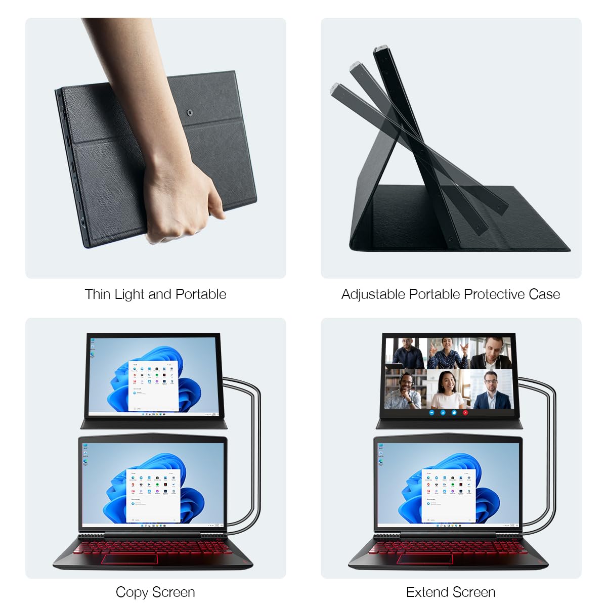 Hosyond - Monitor LCD IPS de 10.1 Pulgadas con Pantalla táctil IPS de 1280 x 800, Pantalla HDMI portátil, Altavoces Integrados con Funda para Raspberry Pi 5/Pi 4/3B+ Xbox PS4 Windows