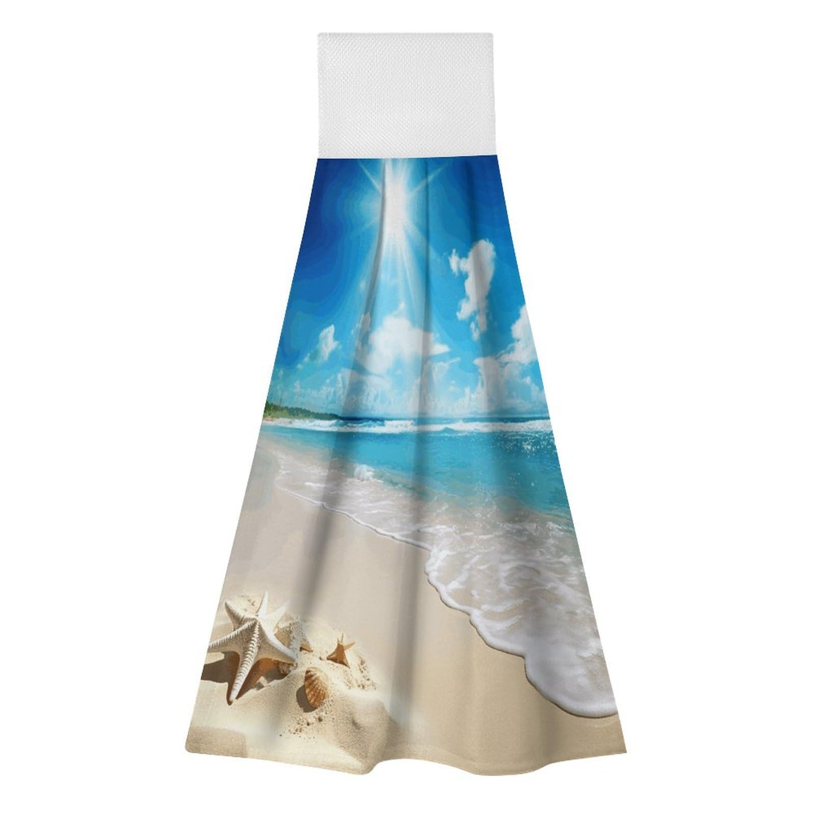 LZQPOEAS Bright Sunshine Summer Beach Hand Towel Reusable Polyester Towel Quick Dry Microfiber Washcloths, Reusable Lint Free Cleaning Towels for Bathroom Kitchen Hotel Spa Home Daily Use