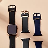 Vista 23 de Correa deportiva de silicona suave compatible con cierre clásico compatible con correas de Apple Watch de 49, 45, 44, 42, 41, 40 y 38 mm para iWatch