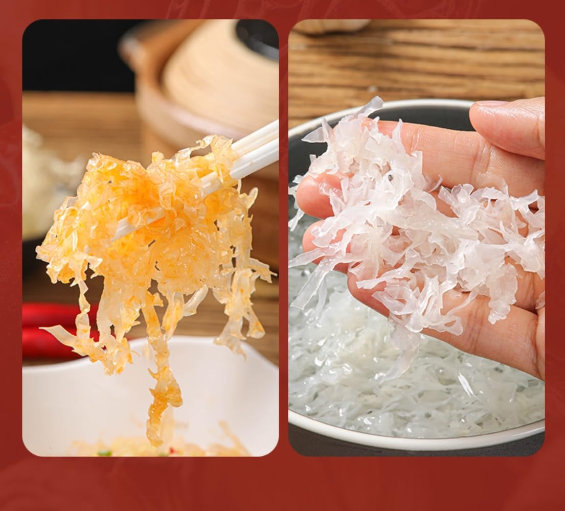 Brandelli di Tremella essiccati, fungo bianco di alta qualità 250g, nuovo raccolto, brandelli uniformi, puliti e privi di impurità, adatti per piatti freddi e zuppa di Tremella