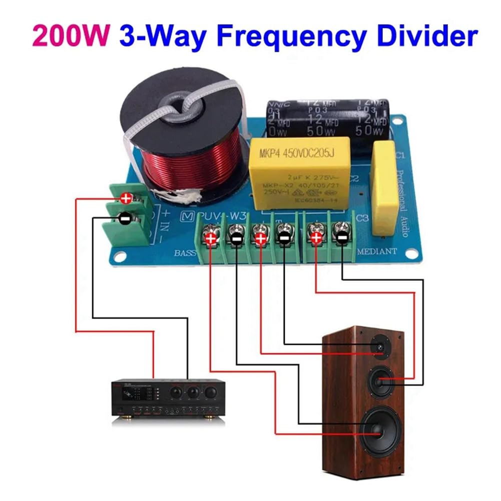 IOVO 2 200W 3-Ways Audio Hifi-Filter Printplaat Reo-High Speaker Crossover-Filter Treble/Base 3-Eenheden Frequentie Deler