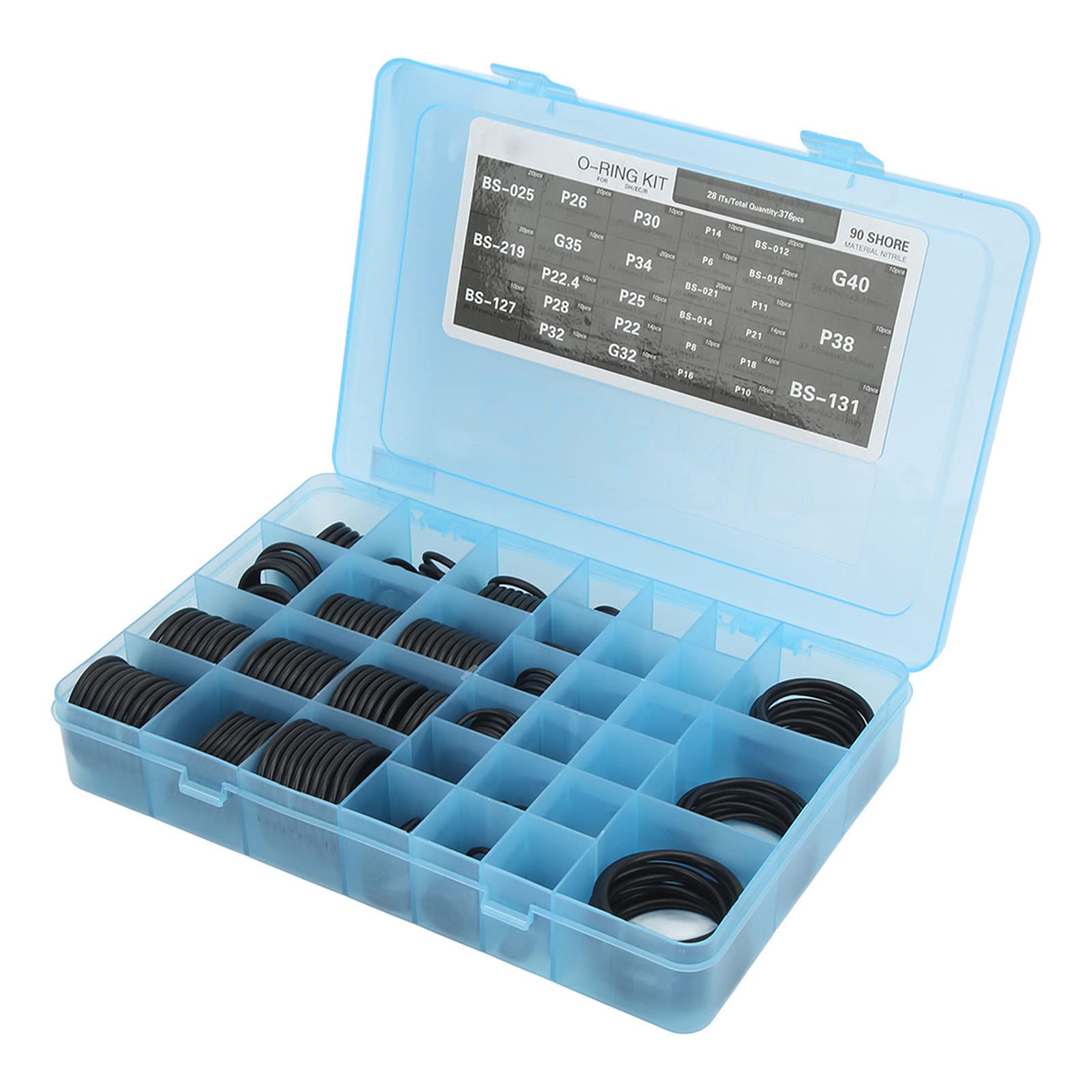 Assortiment de Kit de Joints Toriques pour Pelle DH EC R, Caoutchouc HNBR de qualité Supérieure, Idéal pour les Réparations de Climatisation, 376 Pièces